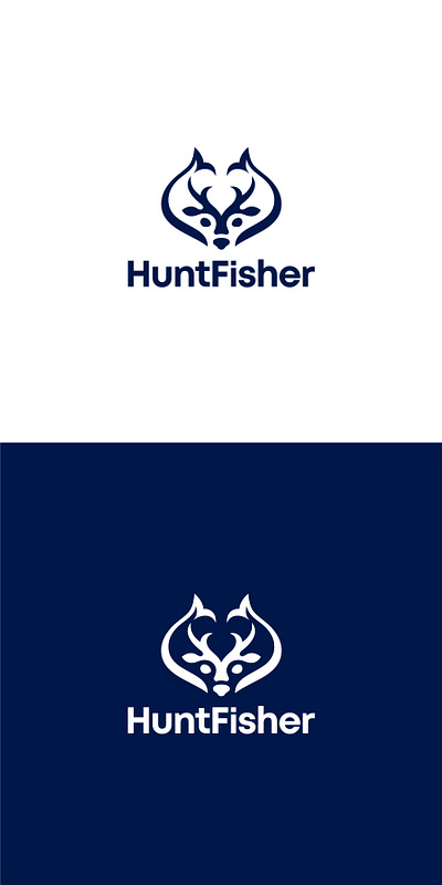 HuntFisher design fishing hunting logo logo design vector