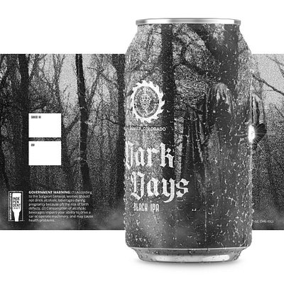 Dark Days Black IPA branding design graphic design illustration label