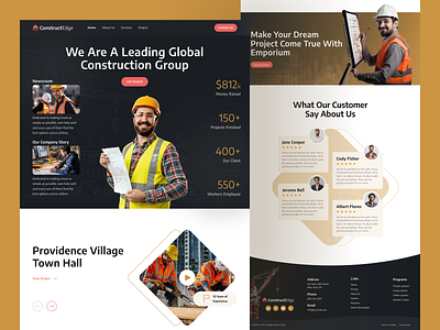 ConstructEdge - Construction Landing Page Design architecture building company construction construction home construction landing page contractor engineering industrial interface landing page landing page design layout manufacture manufacturing production projects property services uiux