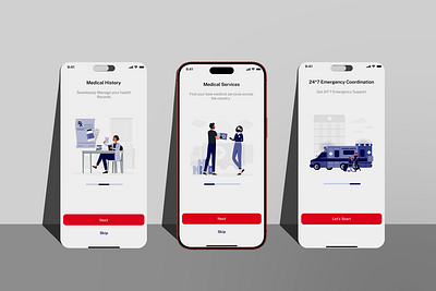 Walkthrough Screens - Healthcare App UI app design app ui design elderlycare healthmanagement heathcare interaction design minimal design mobile app design ui ui design ui inspiration uiux design user experience walkthrough screens