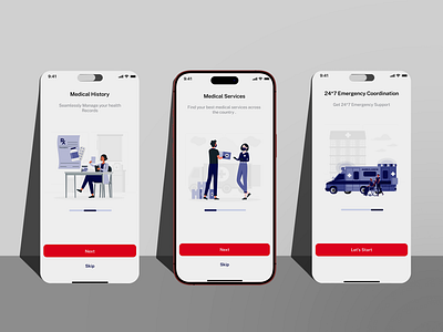 Walkthrough Screens - Healthcare App UI app design app ui design elderlycare healthmanagement heathcare interaction design minimal design mobile app design ui ui design ui inspiration uiux design user experience walkthrough screens