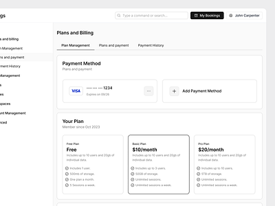 SaaS Settings Page app b2b card payment clean cloud design system interaction management payment plan practice product design saas salesforce settings software ui ux web web app