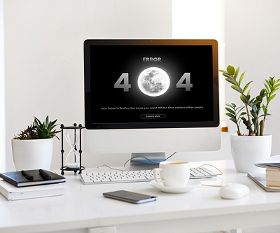 404 Error Page Design - Cosmic Moon Concept 🌙 404errorpage darkmode design hire personaldesign ui ui designer uiux ux uxdesign webdesign