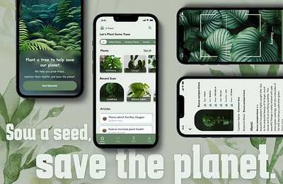 Plant Care app ai app ui graphic design plant plant app save planet ui ux