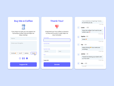 Support with a Coffee ☕ coffee dailyui design extension interface minimal support tool ui ux website