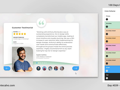 Day #039 - Testimonial | 100 Days UI Challenge animation design daily 100 dailyui dailyuichallenge design graphic design interface interface design logo motion graphics transitions ui ui design user interface design visual design