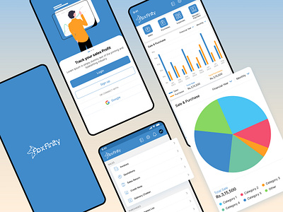 App : Simplifying Your Business and Financial Well-being accounting dashboard mobile app purchages sales ui ui design ux design