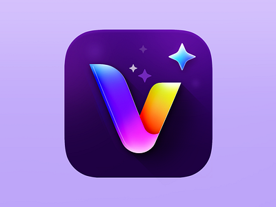 Vizi AI Image Generator IOS Icon ai ai app icon ai image ai ios icon ai iphone icon badge detector generator illustrator image iphone iphone icon macos music songs v vizi