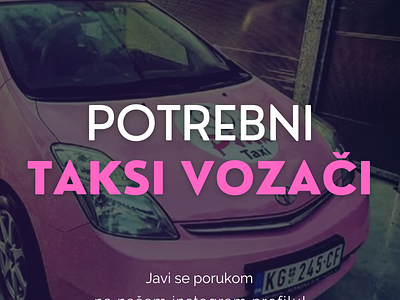 PINK Taksi Oglas graphic design marketing pink promotions story storz