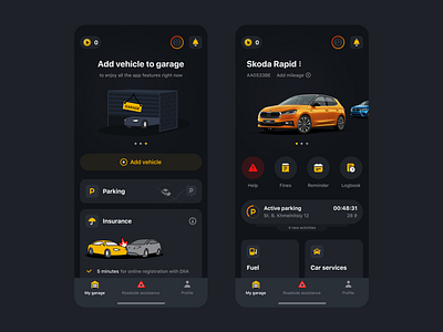 Garage app app design flat icon interface mobile typography ui ux