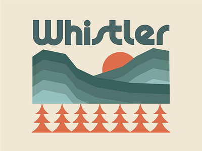 Whistler Illustration branding clean design graphic design illustration lettering logo mountain retro seventies simple skiing ui vancouver vector vintage whistler