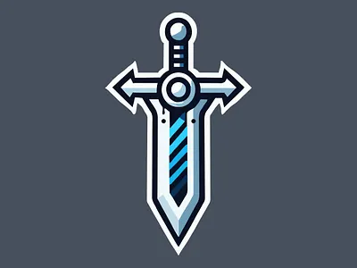 Excalibur ⚔️ app blade blue branding broadsword dagger design excalibur graphic design grey illustration logo saber steel sword ui ux vector weapon