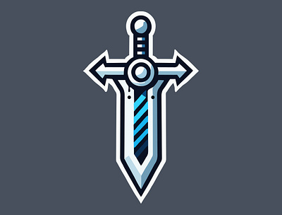 Excalibur ⚔️ app blade blue branding broadsword dagger design excalibur graphic design grey illustration logo saber steel sword ui ux vector weapon