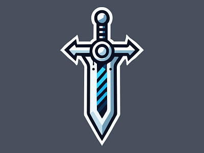 Excalibur ⚔️ app blade blue branding broadsword dagger design excalibur graphic design grey illustration logo saber steel sword ui ux vector weapon