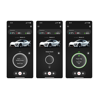 Electric Car start and Off Design Concept app app interface app ui car app car app interface concept designer electric car electric car app ios app mobile app mobile car app product design ui ui designs uiux uiux design uiux designer user interface ux ux design