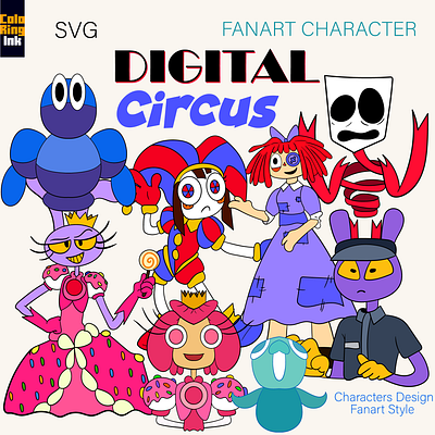 SVG Circus Project Bundle character design coloring book t shirt design