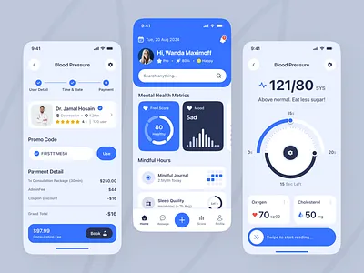 AI-Powered Mental Health App - UI/UX Design ai mental health app design ai mental health interface ai powered health app ai therapy app design calm ui for mental health journaling app uiux meditation app ui mental health app uiux mental health insights ui mental health tracker app mental wellness app ui mental wellness dashboard design mobile mental health app mood tracking app design personalized health app ui self care app design stress relief app design therapy app ux well being app ui wellness mobile app