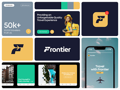 Frontier - Branding app logo brand identity branding holidays logo logo design symbol tour travel travel agency logo travel insurance travel logo travel logo design trip