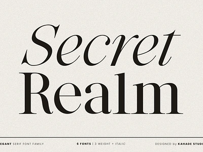 Secret Realm - Elegant Editorial Serif Font Family ligature type typography