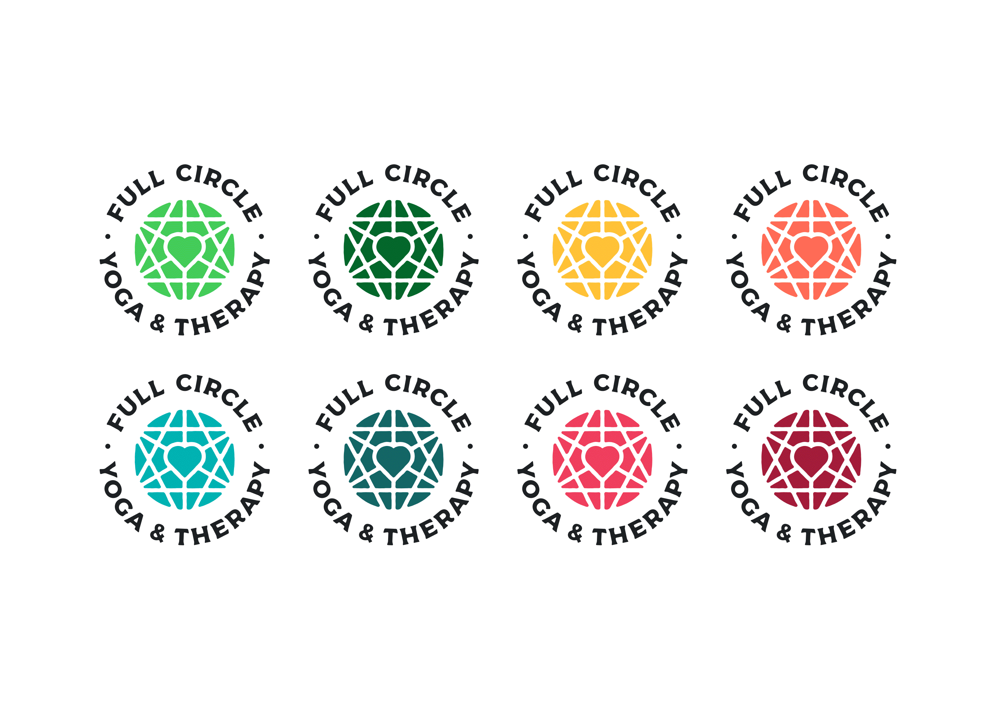 Full Circle Yoga & Therapy rebrand badge branding color palette color scheme geometric shapes iconography logo redesign salt lake city therapy utah yoga