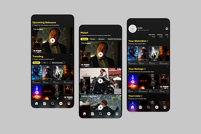 IMDb mobile app app branding figma glassmorphism graphic design imdb interface mobile modern ui ux