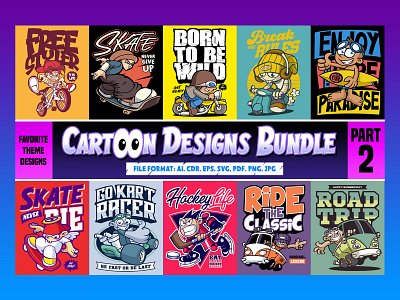 Cartoon Designs Bundle part 2 cartoon bundle funny tshirt