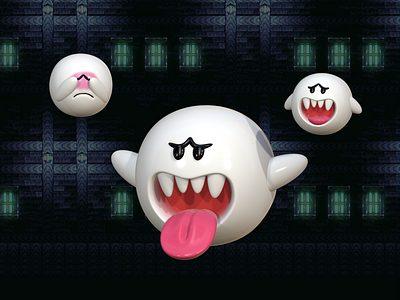 Boos 3D 3d 3d modelling boo ghost halloween haunted house nintendo super mario video games