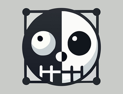 Skellington 💀 app black branding cranium dark design face graphic design grey head icon illustration light logo noggin skellington skull ui vector white