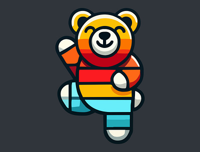 Care Bear 🧸 animal app baby blue bear branding care bear charcoal cute design gold graphic design happy bear illustration logo red smile teddy bear ui vector yellow