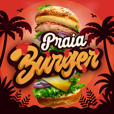 Praia Burguer Logo branding graphic design logo ui