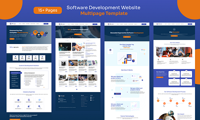 Software Development Website Multipage Template agency website agency website template app design figma multipage multipage website software development website softwaredevelopment ui uidesign ux uxdesign webdesign website website ui