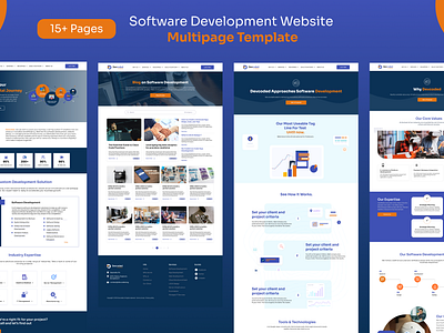 Software Development Website Multipage Template agency website agency website template app design figma multipage multipage website software development website softwaredevelopment ui uidesign ux uxdesign webdesign website website ui