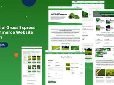 🌿 Artificial Grass Express | E-commerce Website Design app artificialgrass design ecommercedesign figma multipage multipage website uidesign uxdesign webdesign