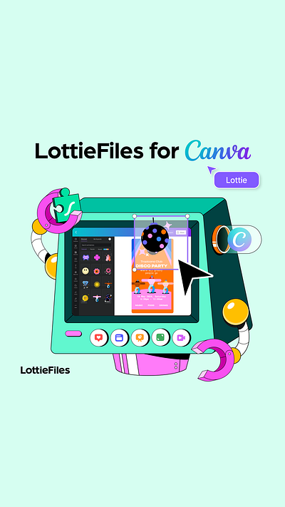 LottieFiles for Canva animation art direction branding canva design graphic design illustration logo lottie lottieanimation media presentation social ui ux vector video website whiteboard