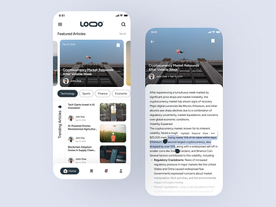 Loqo - News App app article design designapp exploration headline news hybrid app mobile app mobile design news news app shoot trending news ui uidesign viral news web app