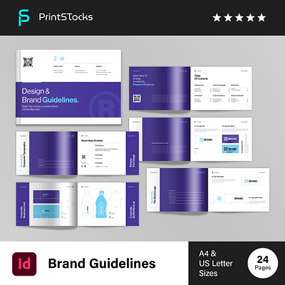 Brand Manual Guideline Template Landscape a4 guideline brand brochure brand guideline brand manual branding business design design guideline graphic design guideline presentation logo