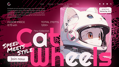 NFT Collection "Cat Wheels" Design Concept cats crypto design nft ui ui design