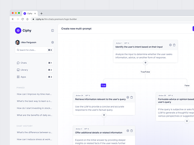 Ciphy - LLM Logic Builder ai ai generator ai platform builder chat gpt dashboard design diagram generator llm minimalist project prompt ui ux website