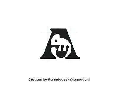 letter A chameleon ready-made logo for sale 3d anhdodes animation branding design graphic design illustration logo logo design logo designer logodesign minimalist logo minimalist logo design motion graphics ui