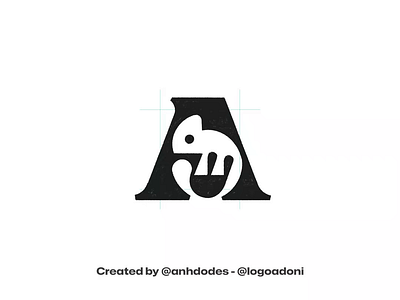 letter A chameleon ready-made logo for sale 3d anhdodes animation branding design graphic design illustration logo logo design logo designer logodesign minimalist logo minimalist logo design motion graphics ui