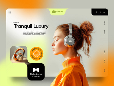 Opus Headphones - EXPRMNTL UI - 002 branding graphic design headphones landing page opus ui ux web web design