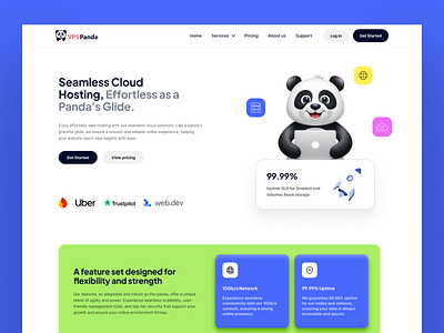 VPS Panda Landing Page UI branding design homepage landing landing design landing page landing page design ui web design web page web site website website design