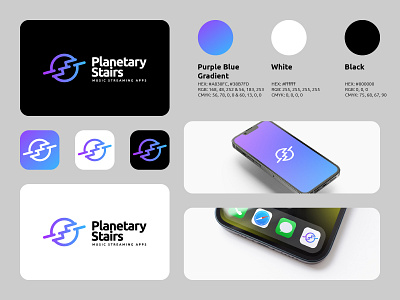 PlanetaryStairs Logo apps branding business icons iphone logo logoinspirations logos mockup modern music planet simple