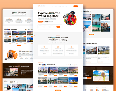 VacayPeak- Travel & Tour Landing Page air ticket clean web design flight booking hotel landing page minimal minimal web raddito tour booking tourism travel agency travel landing page travel platform ui design vacation vacation trip web design webdesign website