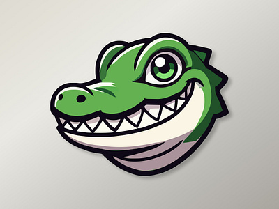 See Ya Later Alligator 🐊 alligator animal app branding crocodile design gator gradient graphic design green grey grin illustration lizard logo reptile silver ui vector