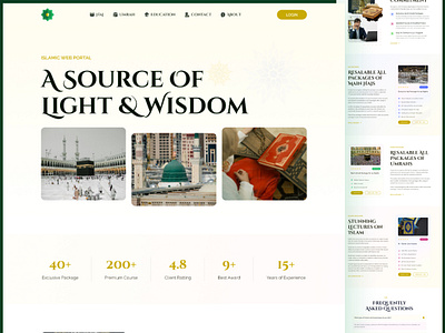 Islamic Website UI/UX Design agency app design branding golden design green design haj website islamic education website islamic website minimal design new ui popular prayer website ui uiux umrah website