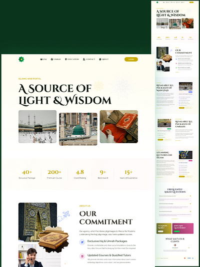 Islamic Website UI/UX Design agency app design branding golden design green design haj website islamic education website islamic website minimal design new ui popular prayer website ui uiux umrah website