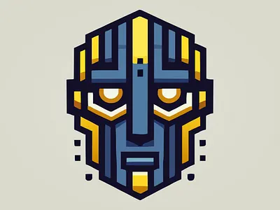 Iron Man 🤖 app blue branding dark blue design face gold graphic design illustration iron giant iron man logo robot robot man steel man ui vector