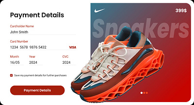 Card Payment card payment detail page sneakers