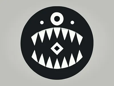 Monster Chomp app bite black branding chomp design graphic design illustration logo monster monster chomp scary sharp teeth ui vector white